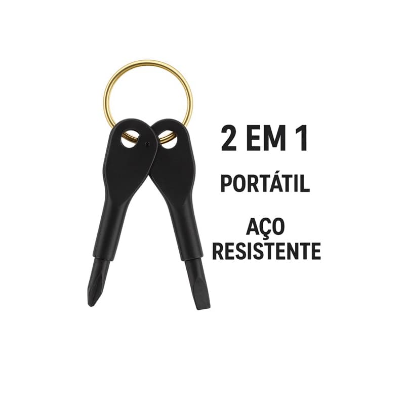 Chaveiro EDC Multifuncional Chave Philips + Fenda Portátil de Bolso Camping presente