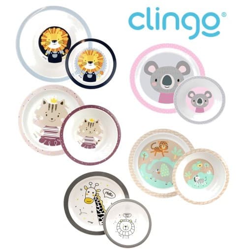 Kit Prato Bowl Tigela Infantil Clingo Menino ou Menina Indrodução alimentar bebê Rosa Azul ou Cinza