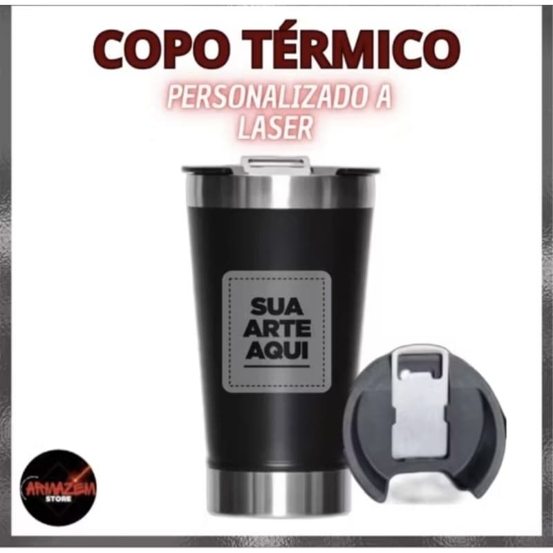 kit 2 Copos Térmico Personalizados E Abridor