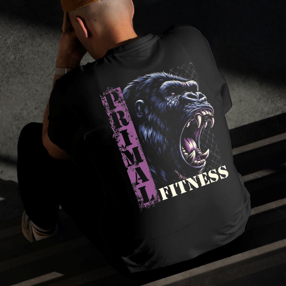 Camiseta Masculina Estampada Gorila Fitness 100% Algodão Estilo Conforto Diário Do Tamanho P ao GG