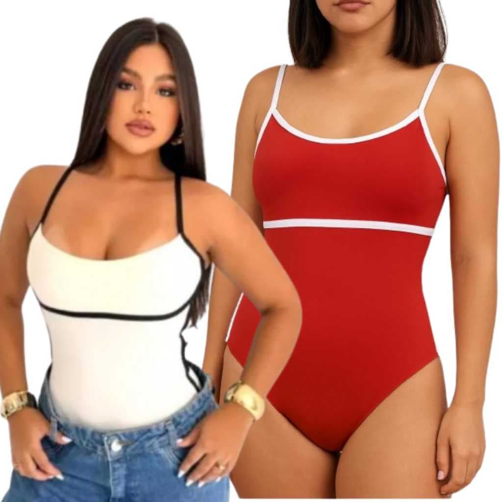 Kit 2 Body Bicolor Colant Moda Elegante