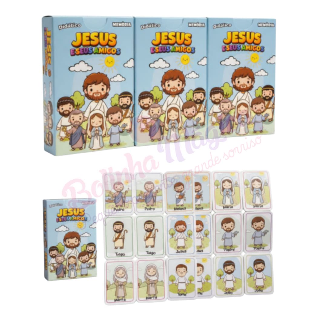 50 Jogos da Memória Jesus e Seus Amigos Apóstolos Kit Lembrancinha Festa Igreja Crianças Prenda
