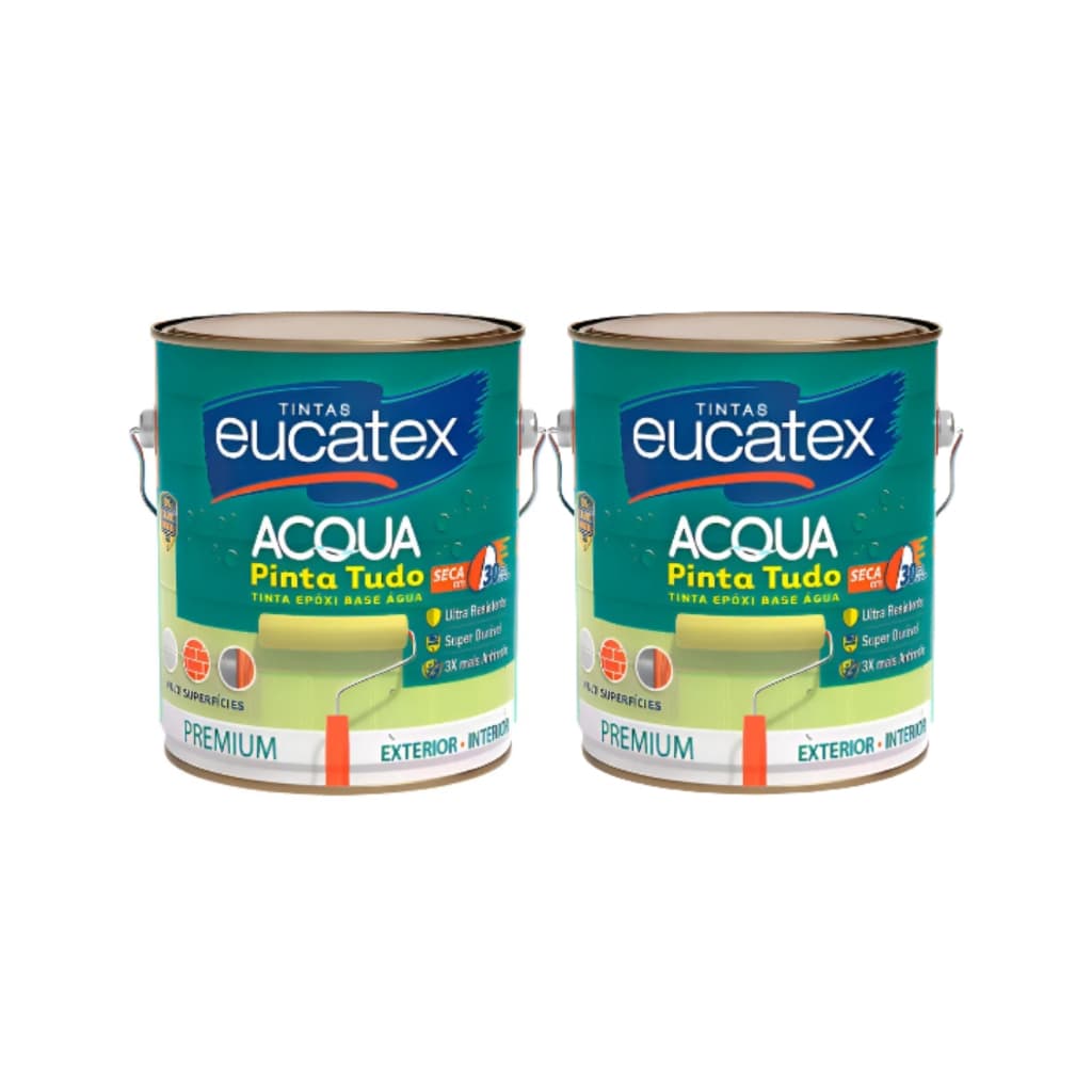 Kit 2 Tintas P/ Azulejos Epóxi Base Água Eucatex 3,6l Branco