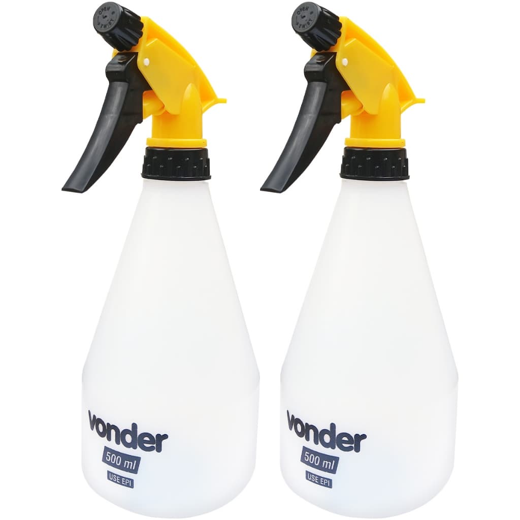 Kit 2 Borrifador Pulverizador Manual Vonder 500ml Jato Regulável Spray Névoa Jardim Agrícola Faxina