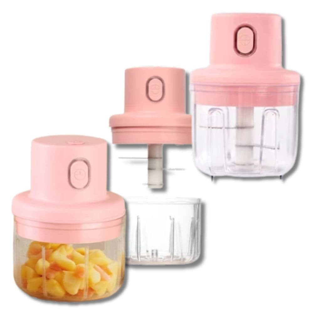 Mini Processador Elétrico Moedor Carne Cereais Frutas Vegetais  Liquidificador pra purê USB 250ml
