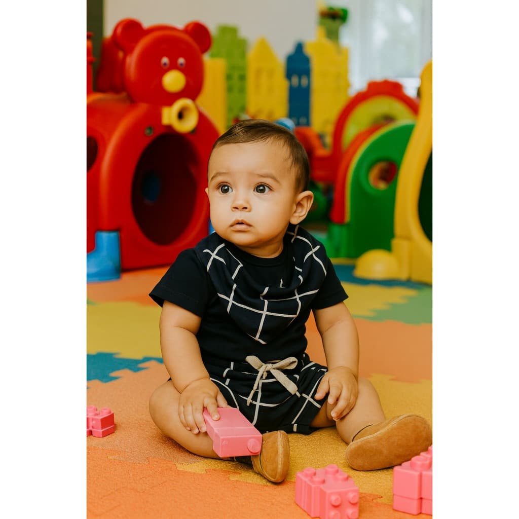 Conjunto Cotton Verão Preto - Quadriculado