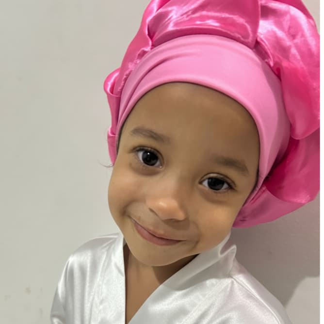 Touca de cetim infantil toca de cetim Antifrizz |  para crianças | Toca para Dormir cabelos |  cacheados  crespo e lisos