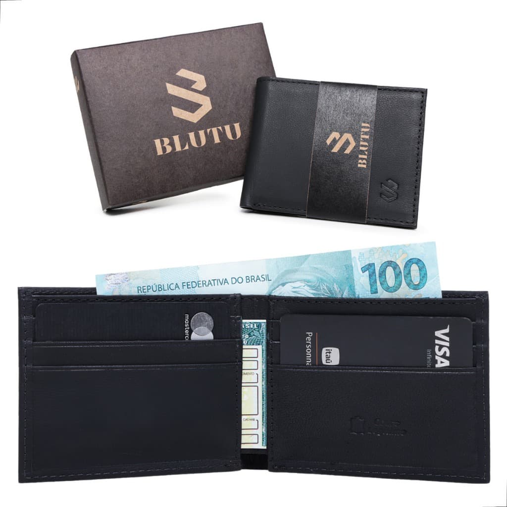 Carteira Masculina Porta Cartões E Cnh Couro Legítimo Marrom