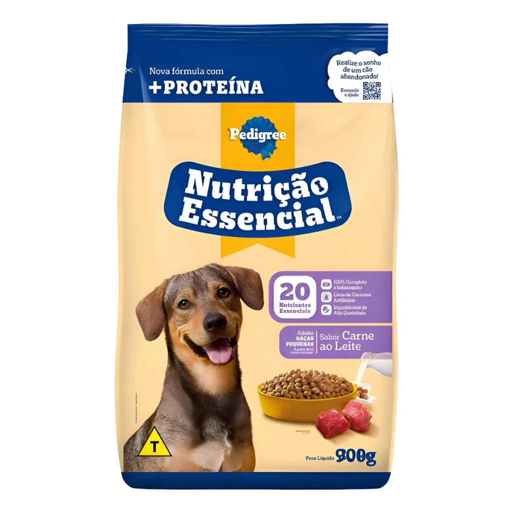 Ração Pedigree Nutrição Essencial Adulto Raças Pequena 900g