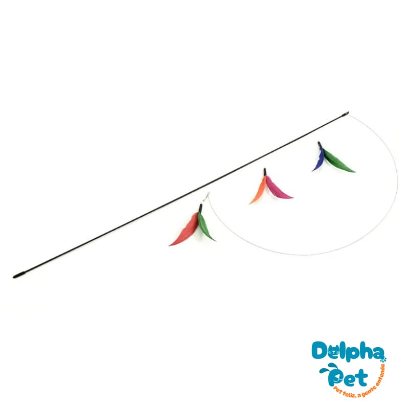 Brinquedo Gatos Pet Games Flying Cat- Varinha Brinquedo Gato 1 METRO/FIO DE AÇO OU NYLON