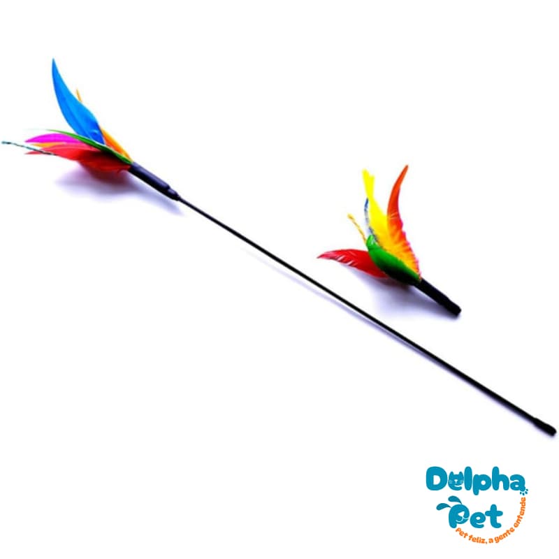 Varinha De 60cm Com Refil Da Pet Games Varinha Cat Brinquedo Super Resistente Para Gato