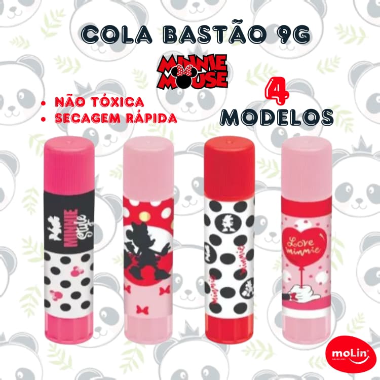 Cola em Bastão Minnie Mouse 9g Unidade 4 Modelos Disney | Molin