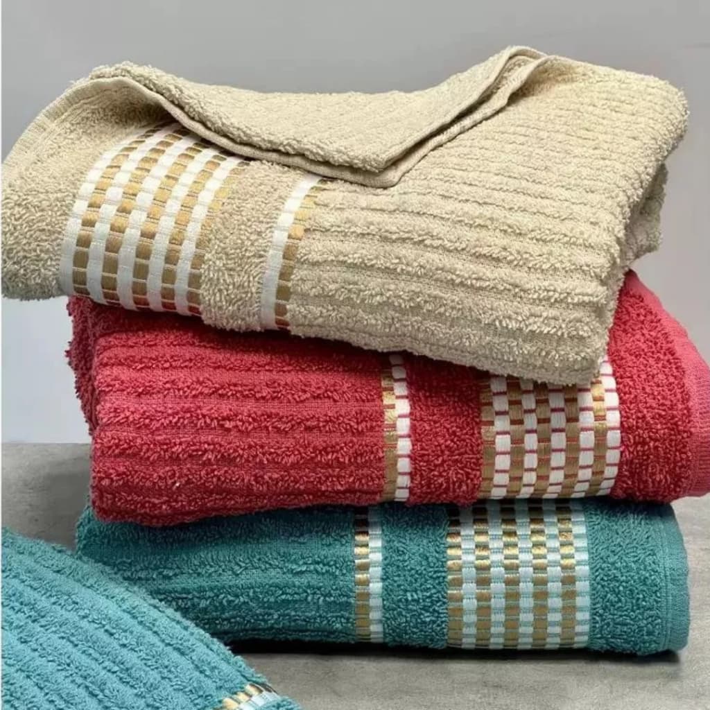 Kit Toalha Tokio Banho Banhão Canelada Luxo 100% Algodão Atoalhado 140x75cm  (KIT 02 ou 0 4)