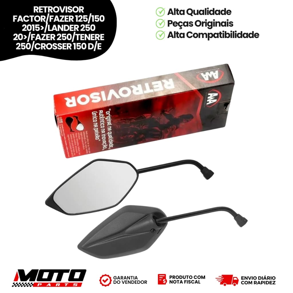 Retrovisor Moto Yamaha Factor Fazer 125 150 Lander 250 Tenere 250 Crosser 150 Direito Esquerdo AWA
