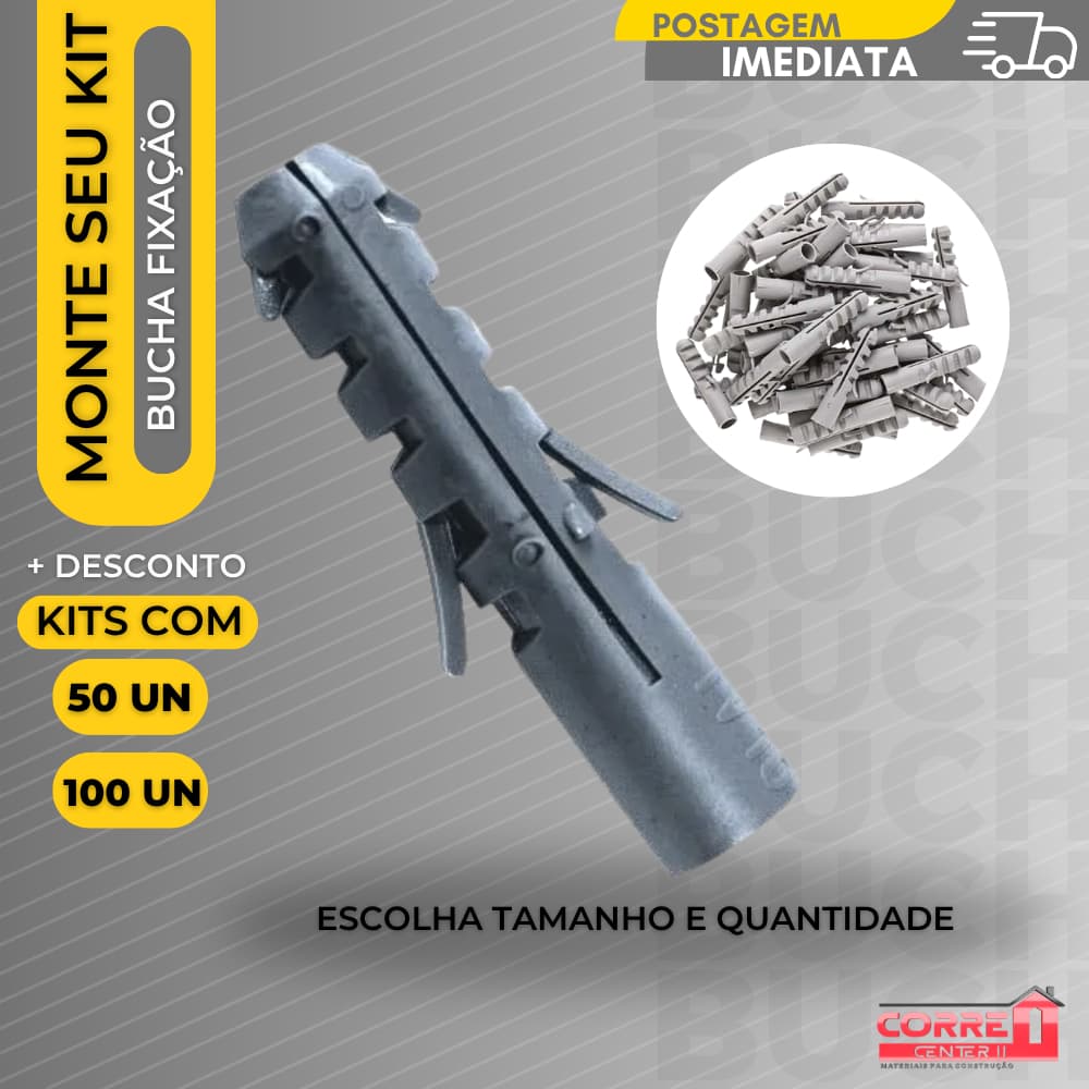 Bucha de fixação N 6 -8 -10 -12  C/50 ou 100pçs