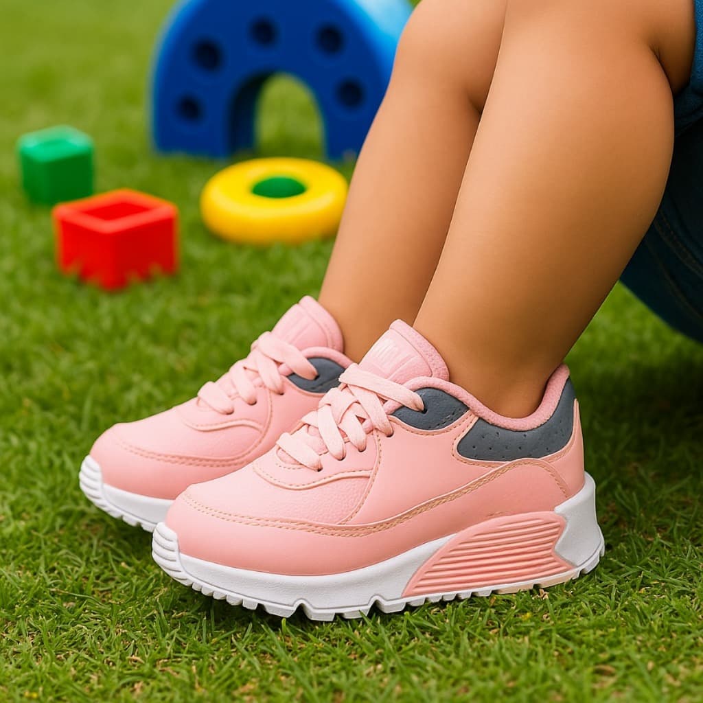 Tenis Infantil Rosa Confortavel Antiderrapante Para Criancas
