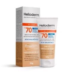 Protetor Solar Facial Helioderm FPS 70 Oil Free cor 3.0  Bege Médio 50g