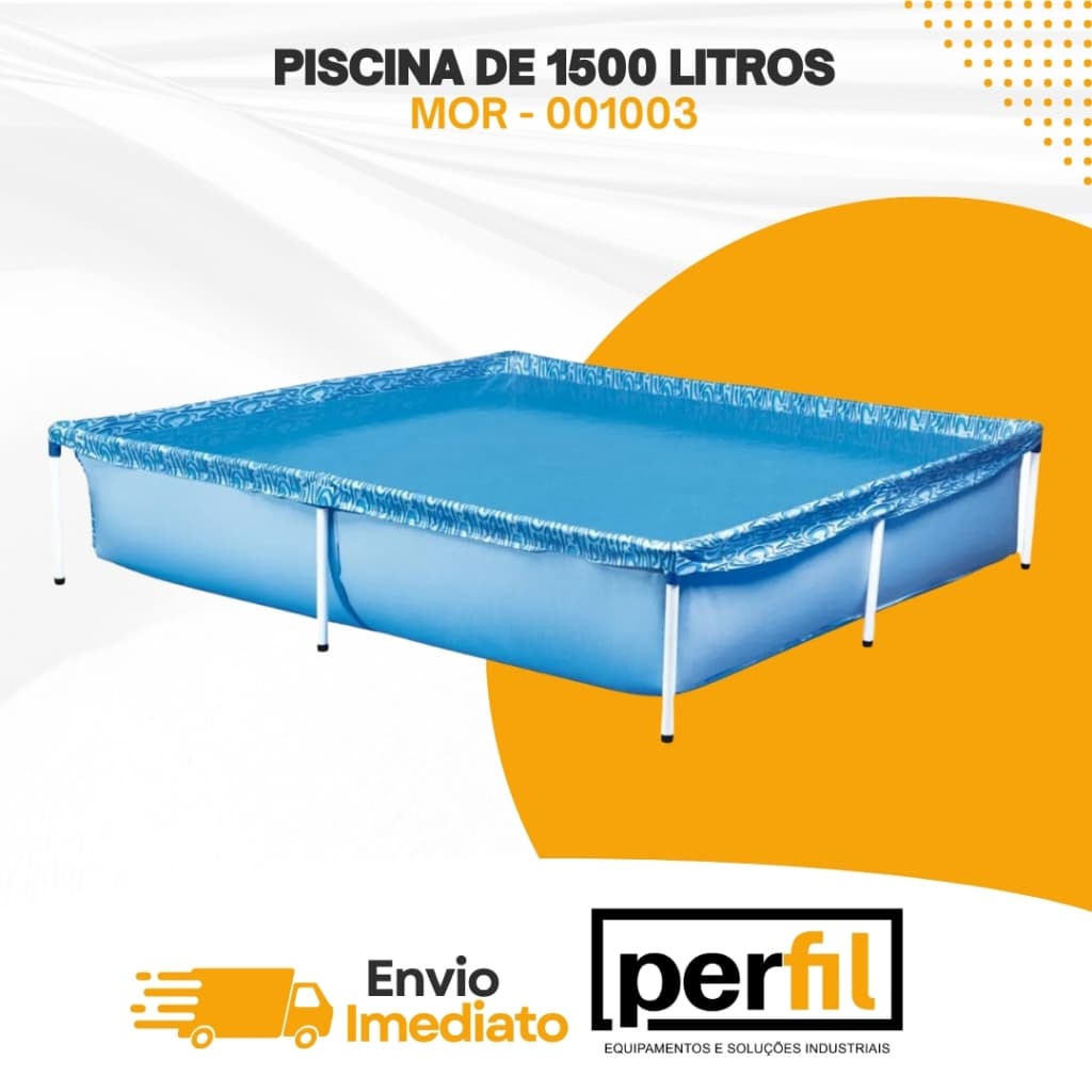 Piscina Infantil 1500 Litros Mor 1003 Estruturada Retangular PVC Aço Fácil Montagem Quintal Jardim