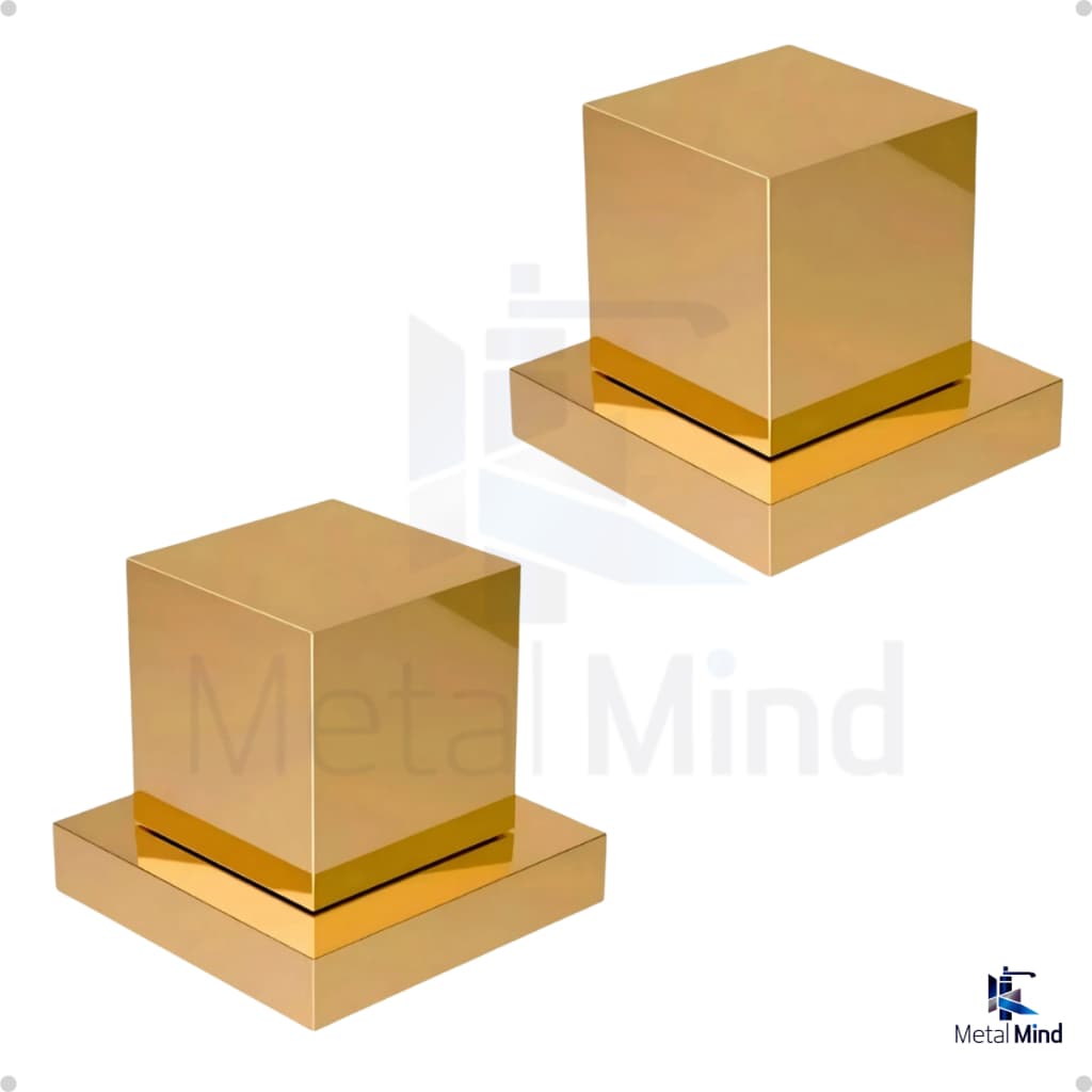 2 Acabamentos para Registro Dourado Quadrado em Metal –Design Moderno e Alta Qualidade (1/2, 3/4, 1)