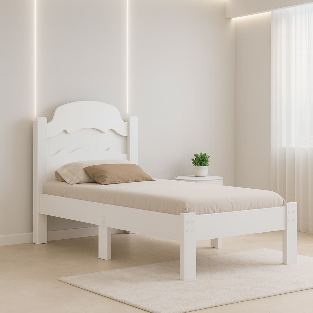 Cama Solteiro MDF 6 pés reforçada moderna durável conforto quarto Ísis MDF de Alta Qualidade