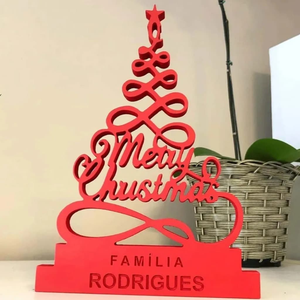 Árvore De Natal Personalizado Frase Decoração Merry Christma
