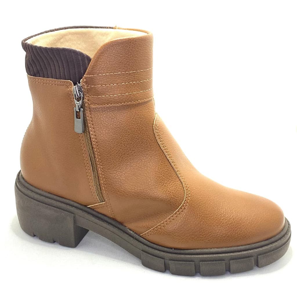 Bota Coturno Beira Rio CityZip – Design Fashion com Zíper Lateral