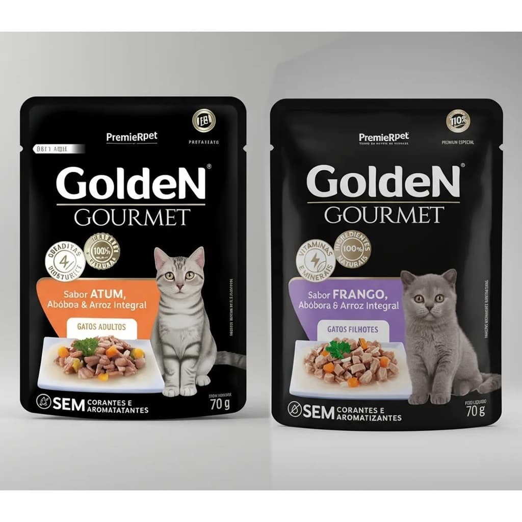 10x Sachê Golden Gourmet Gato 70g Ração Úmida Envio Rápido