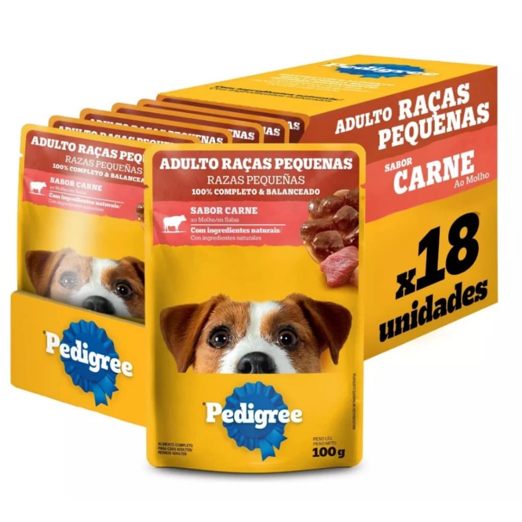 Kit Sachê Pedigree Sabor CARNE ao Molho  Alimento Umido 100gr