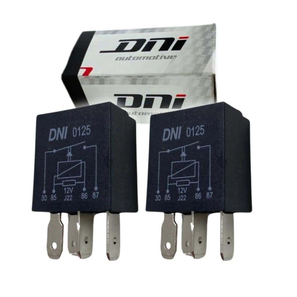 Kit 2 Mini Rele Auxiliar 12V 40a 4 Pinos Com Resistor Sem Suporte Universal DNI 0125