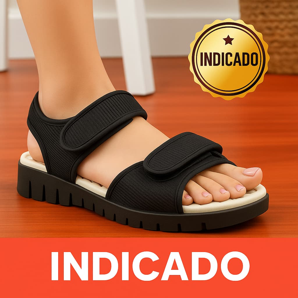 Sandalia  Regulagem Ortopédica Macia Confortável e Versátil Para Dia Dia