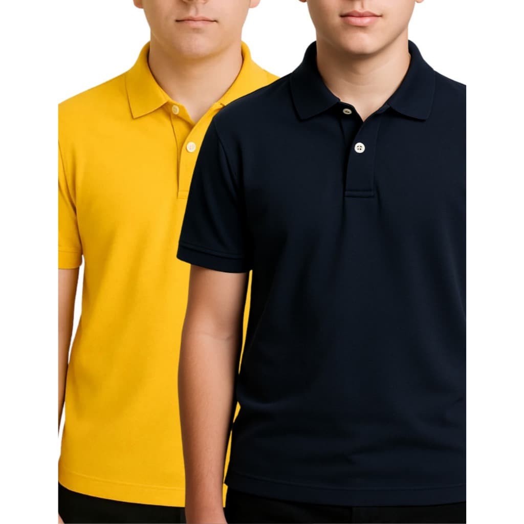Kit 02 Camisa Polo Menino Slim Confort谩vel Premium