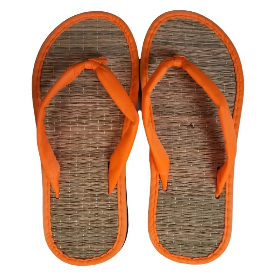 Chinelo De Palha Japonês Zori Laranja