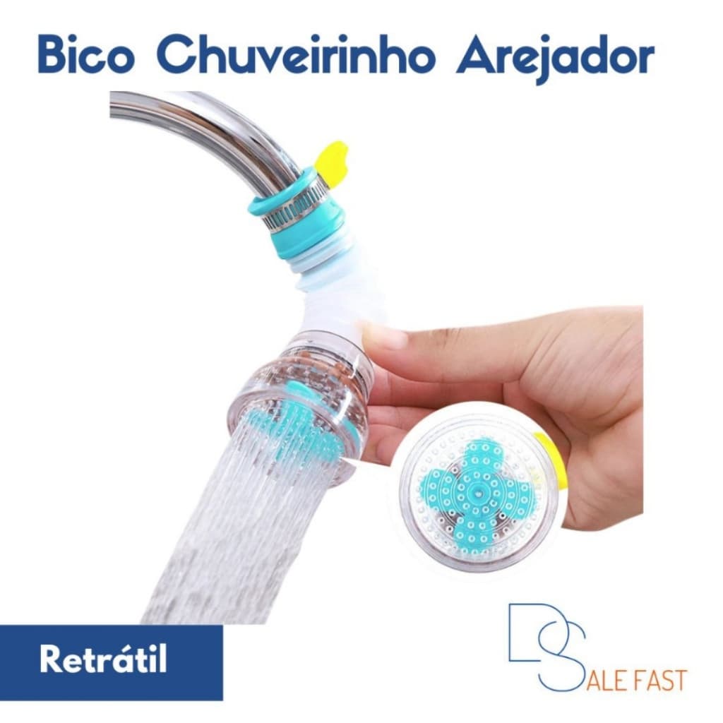 Bico Chuveirinho Arejador Prolongador Retrátil Torneira Cozinha Lavatório Anti-respingo Rotação 360°