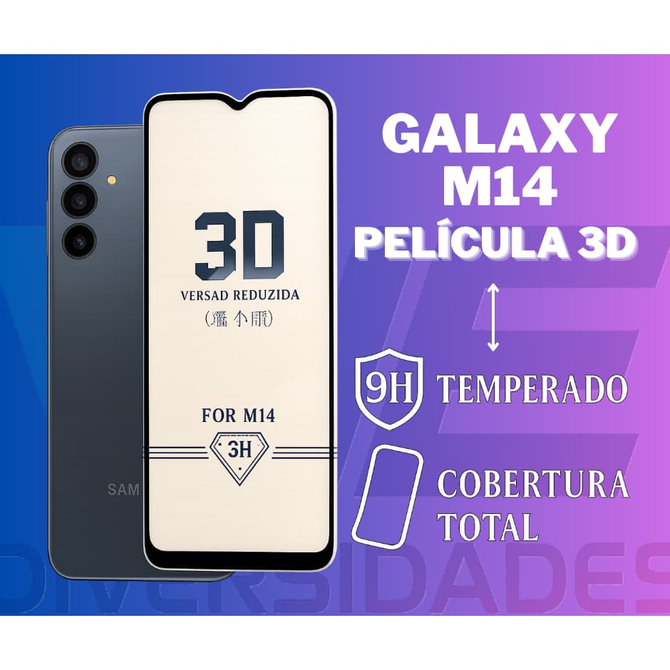 Samsung Galaxy M14 Película Vidro 3D Qualidade Premium