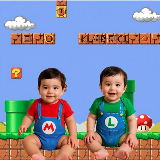 Body SUPER MARIO BROSS + BOINA  LUIDE Temáticos Infantil Personagens Mesversario Fantasia