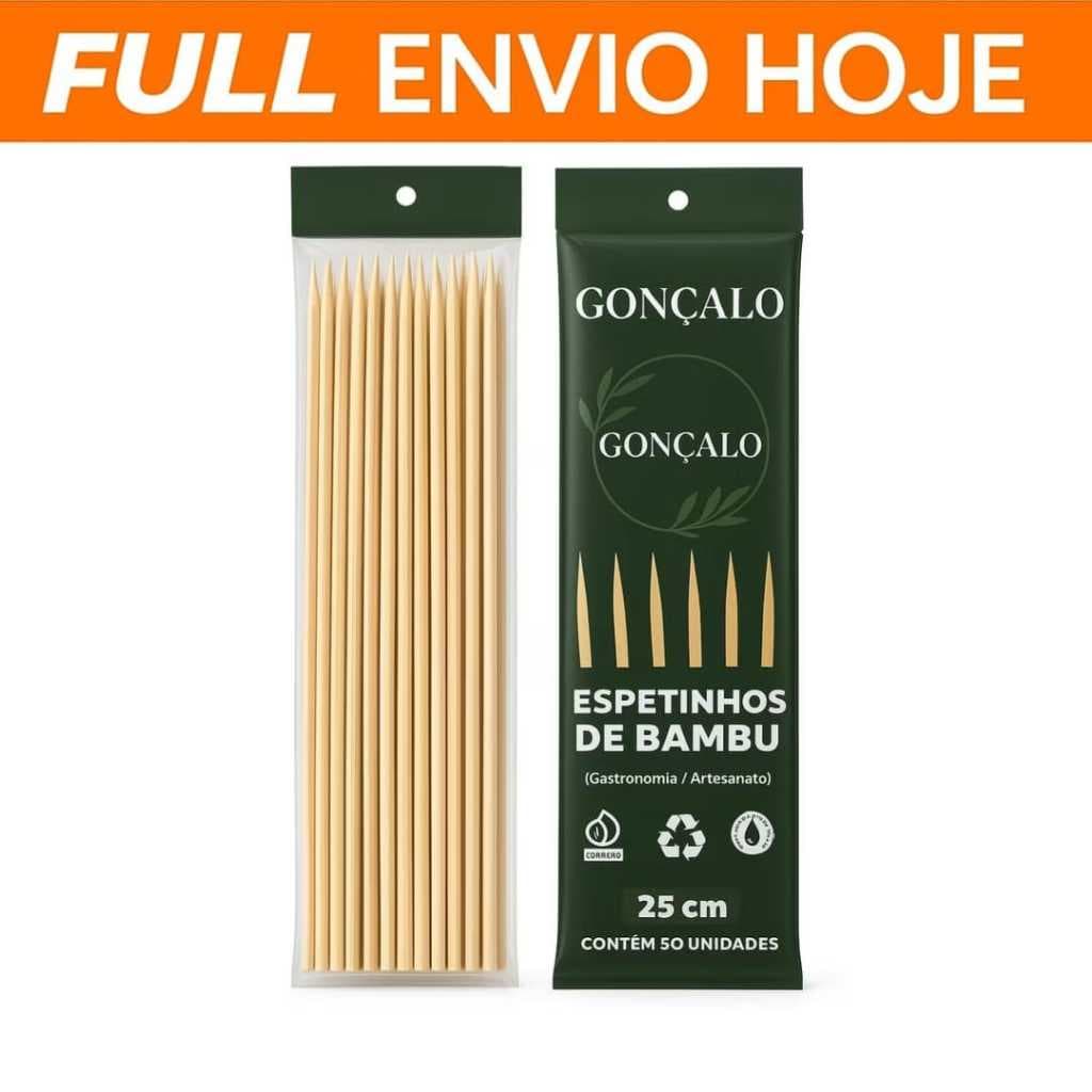 Espeto Bambu 25cm Churrasco Espetinho 25 cm Resistente