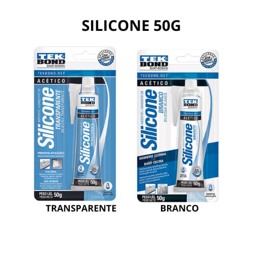 COLA SILICONE 50G TRANSPARENTE OU BRANCO BLISTER/CARTELA TEKBOND