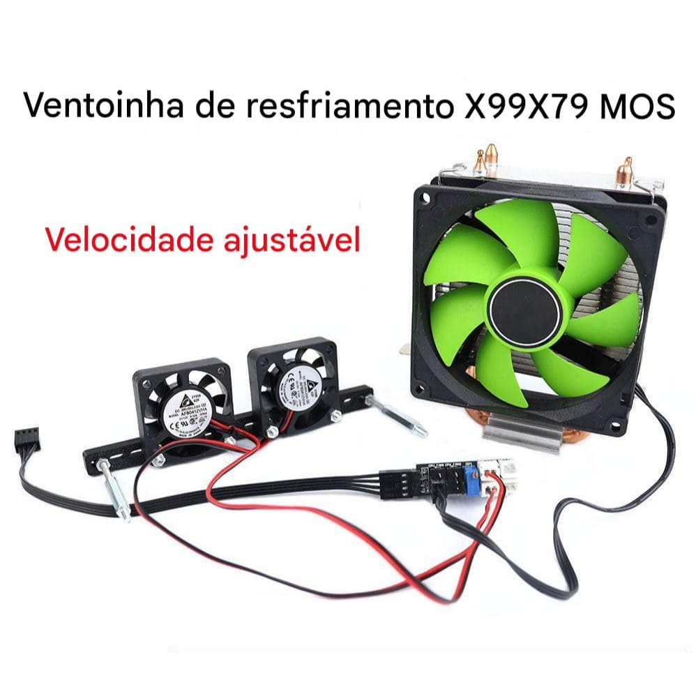 Kit de Ventoinhas MOS 4cm 12V para X79 X99 — Refrigeração Ajustável Silenci Cooler MOS silencioso 4 pinos para X99 X79