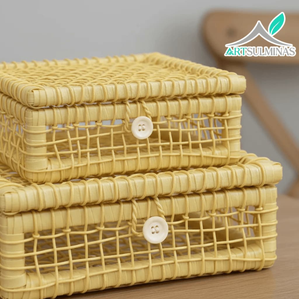 Kit Cestas Retangular Organizadora para presente Decoração Casa Sala Natal Piquinique Dia das Mães