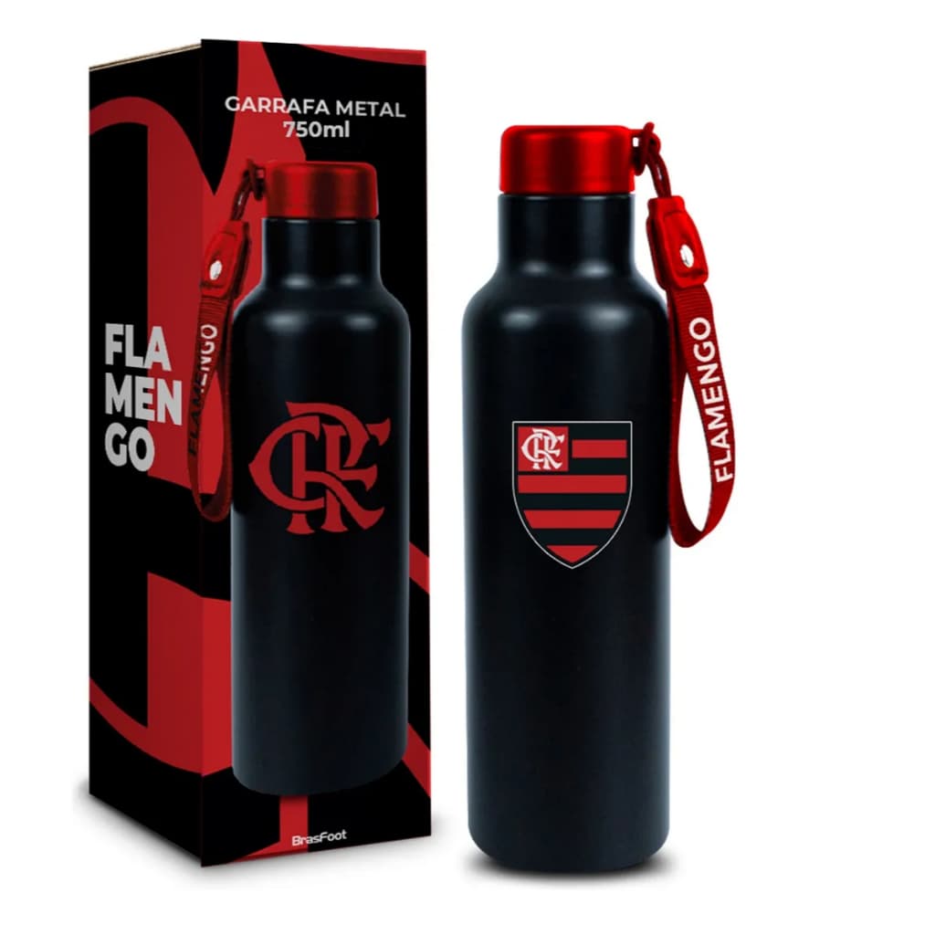 GARRAFA STEAM 750ML ALUMÍNIO - FLAMENGO