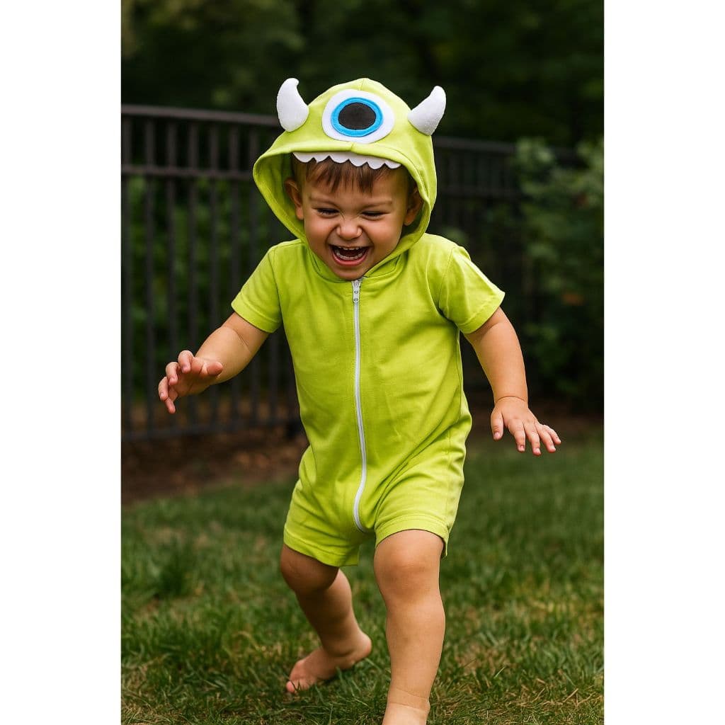 Macacão Curto Mike Wazowski Monstros S.A. Fantasia Infantil