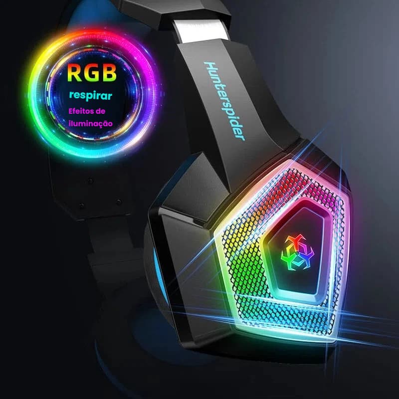 Headset Fone Gamer Led RGB com microfone, USB e P3 Para PC Computador Headphone Videogame Celular Ult-8900