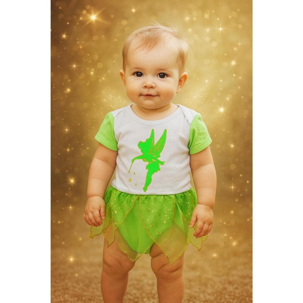 Body Sininho. Body de bebe tematico de fada. 100% algodão. Body fantasia fata para bebe.