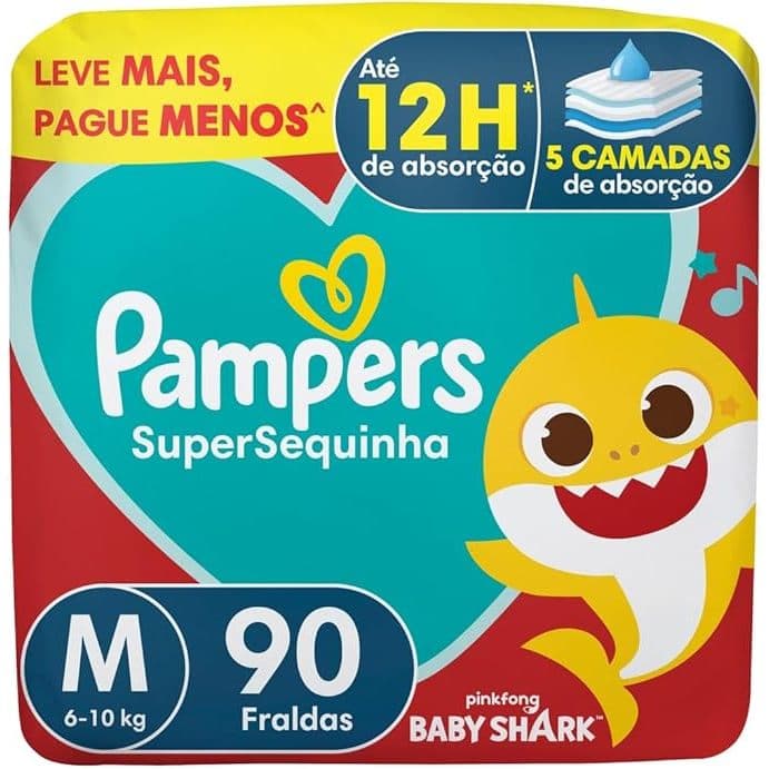 Fralda Pampers M 90 unds.