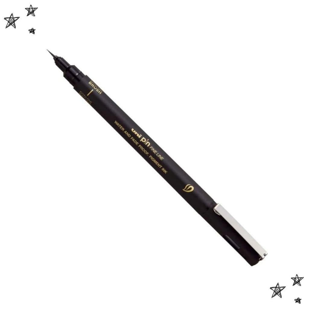 Caneta BR-500 Uni Pin Extra Fine Brush Preto Uni-Ball