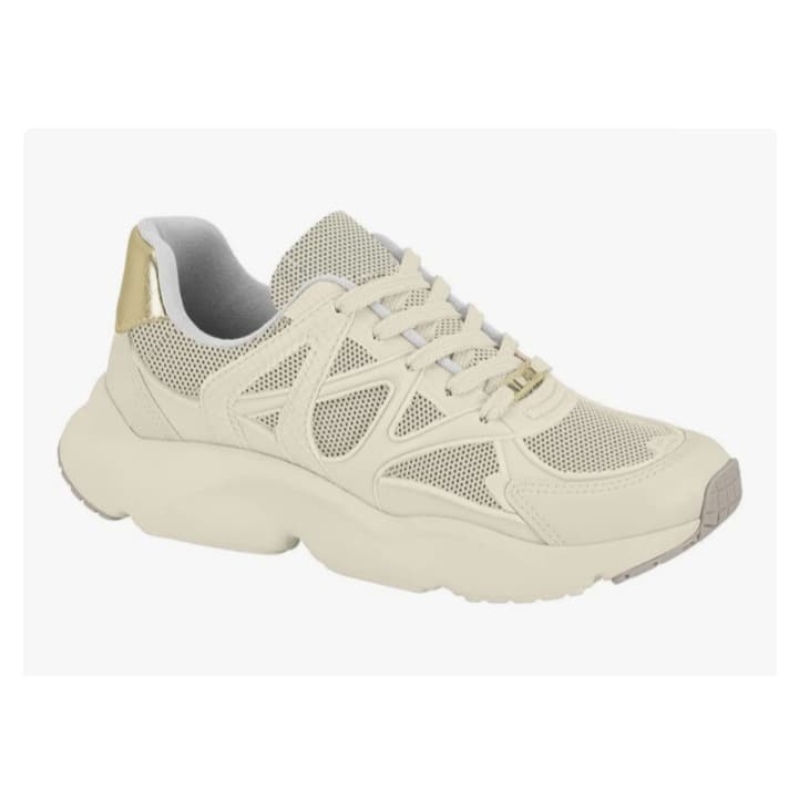 Tênis Feminino Chunky Bege Premium com Palmilha Macia Fashion Confortável