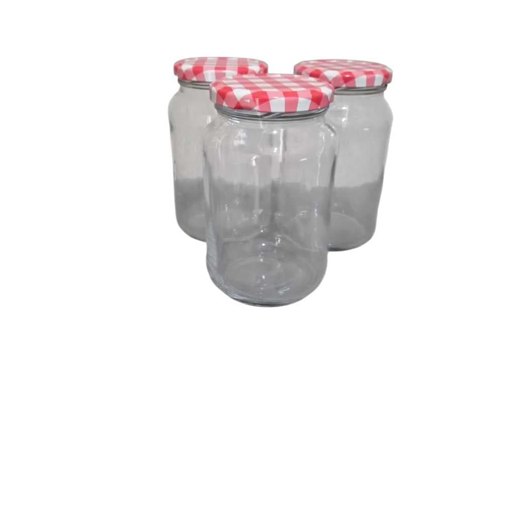 KIT 20 POTE 600 ML XADREZ VERMELHO JA VEM COM LACRE