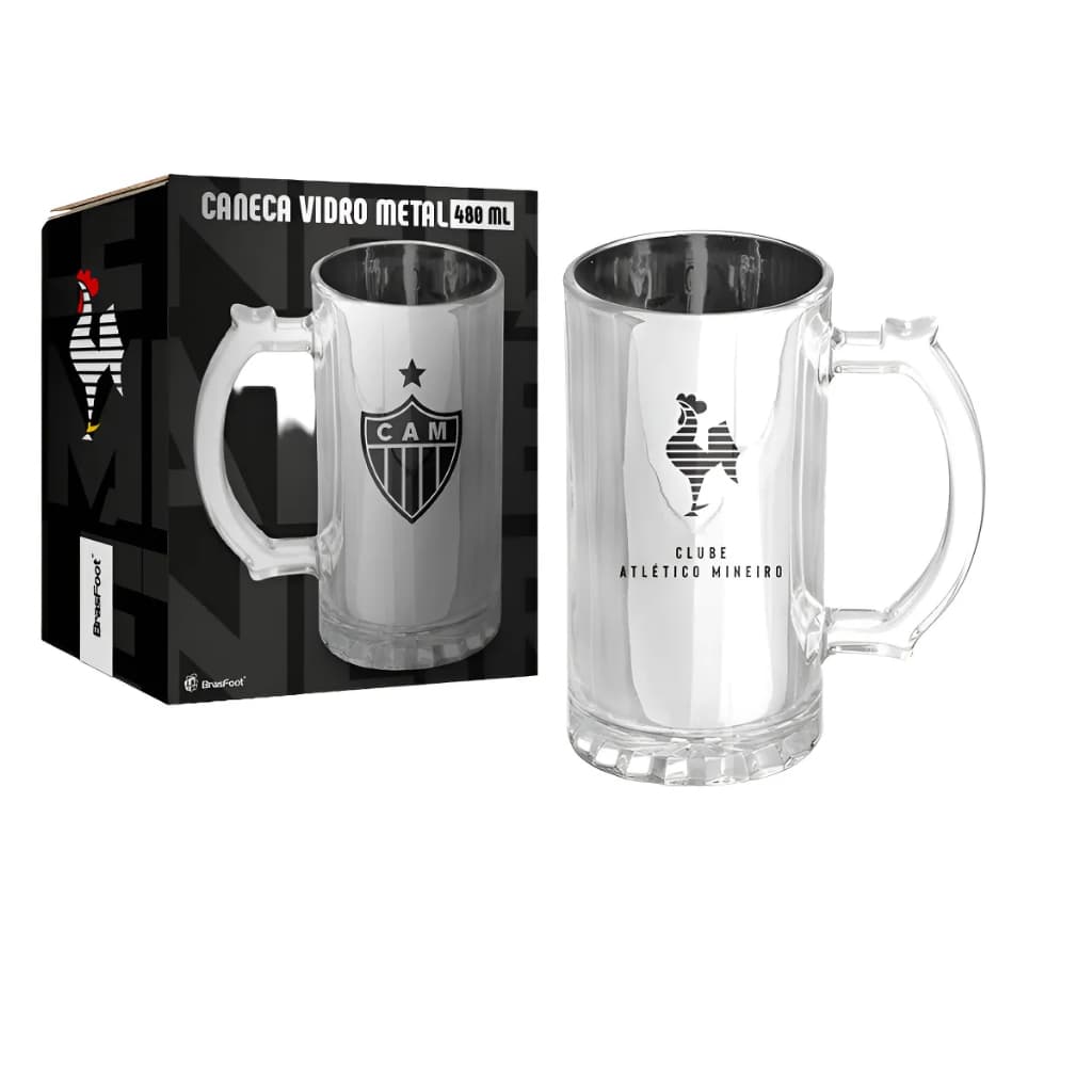 CANECA VIDRO METALIC TIMES - ATLÉTICO