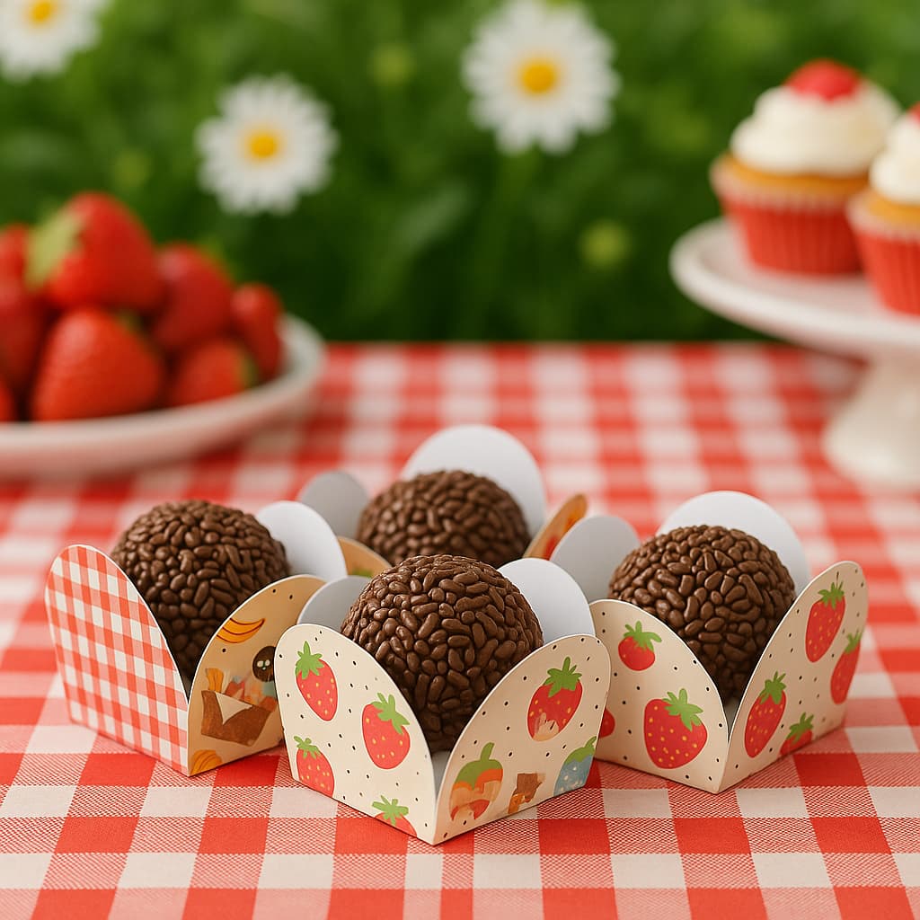 FORMINHA TEMA PIC NIC – XADREZ VERMELHO – PERFEITA PARA DOCES EM FESTA PIQUENIQUE