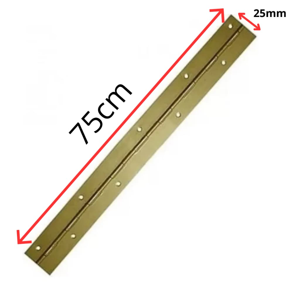 Dobradiça Tipo Piano Vara 75cm 25mm Bicromatizada